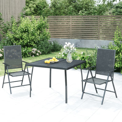 3 Piece Garden Dining Set Anthracite Steel