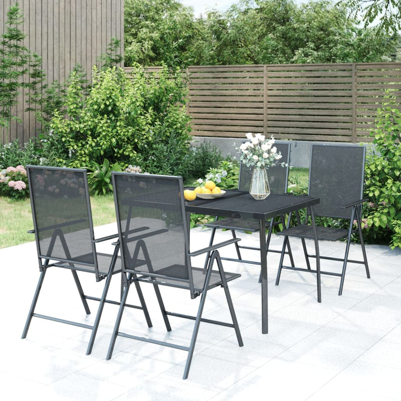 5 Piece Garden Dining Set Anthracite Steel