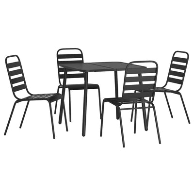 5 Piece Garden Dining Set Anthracite Steel