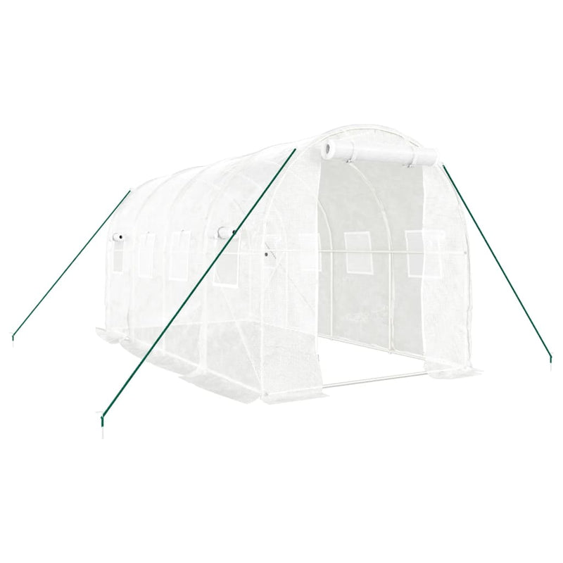 Greenhouse with Steel Frame White 8 m² 4x2x2 m