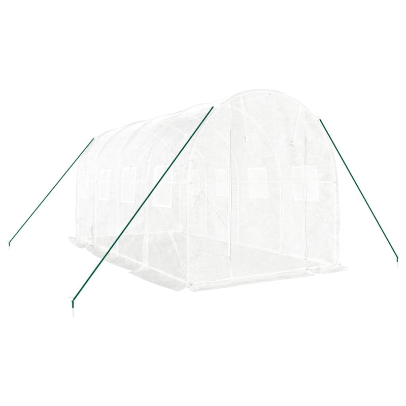 Greenhouse with Steel Frame White 8 m² 4x2x2 m