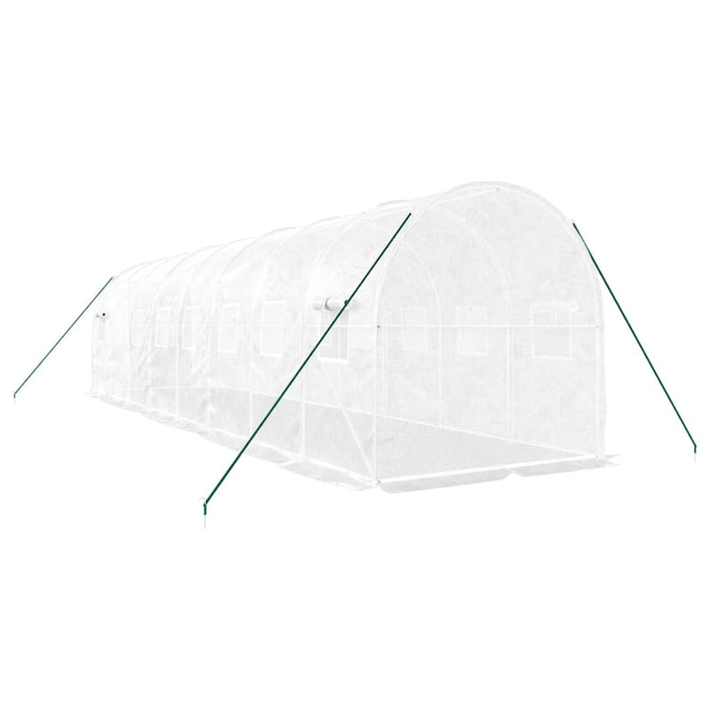 Greenhouse with Steel Frame White 16 m² 8x2x2 m