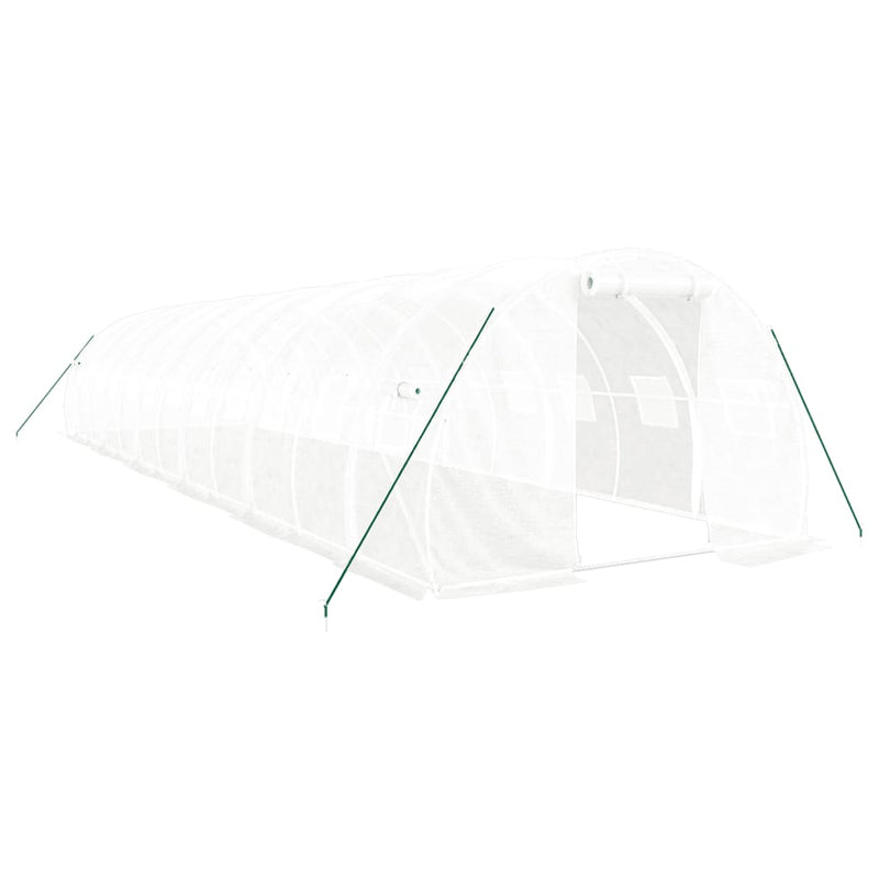 Greenhouse with Steel Frame White 36 m² 12x3x2 m