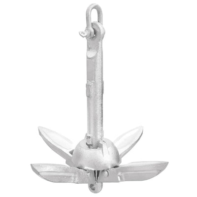 Folding Anchor with Rope Silver 0.7 kg Hot Dip Galvanized Cast Iron