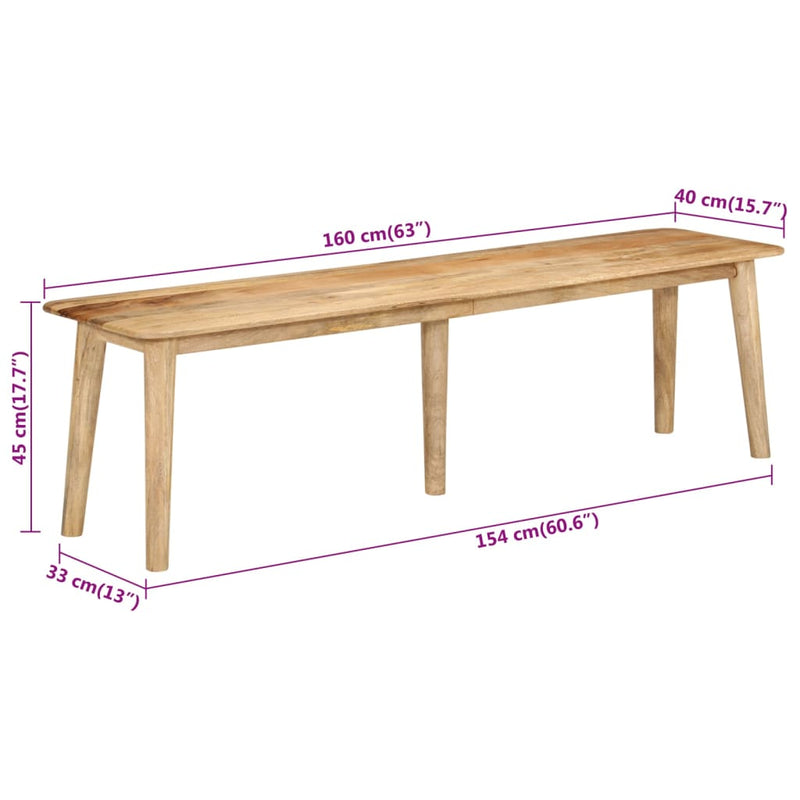 Bench 160x40x45 cm Solid Wood Mango