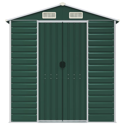 Garden Shed Green 191x130x198 cm Galvanised Steel