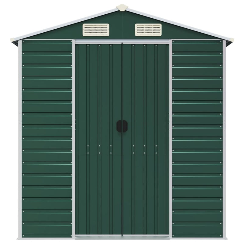 Garden Shed Green 191x300x198 cm Galvanised Steel