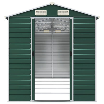 Garden Shed Green 191x470x198 cm Galvanised Steel