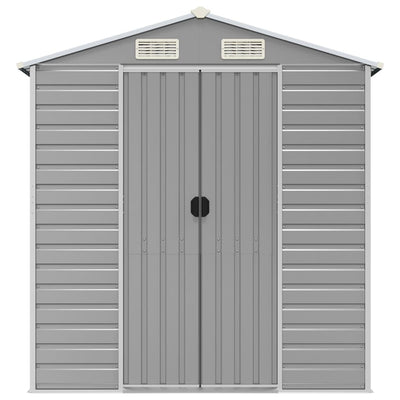 Garden Shed Light Grey 191x640x198 cm Galvanised Steel