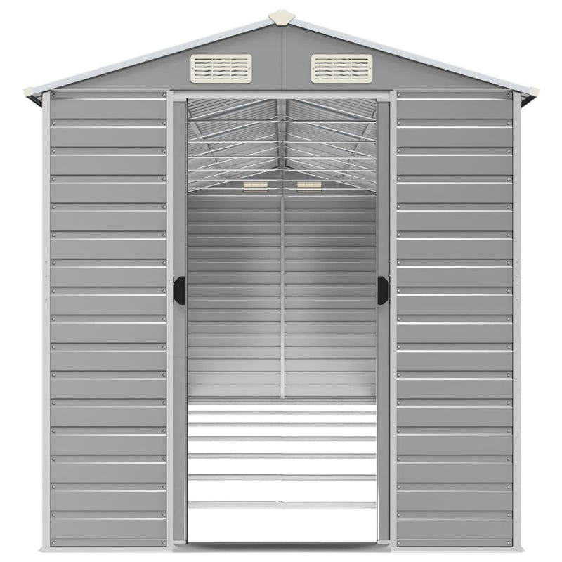 Garden Shed Light Grey 191x640x198 cm Galvanised Steel