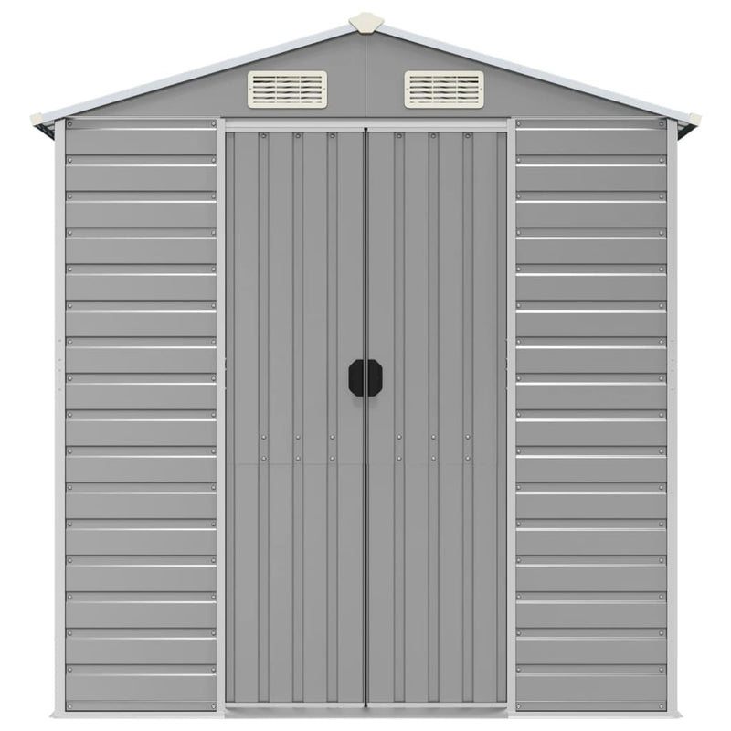 Garden Shed Light Grey 191x725x198 cm Galvanised Steel