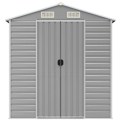 Garden Shed Light Grey 191x810x198 cm Galvanised Steel