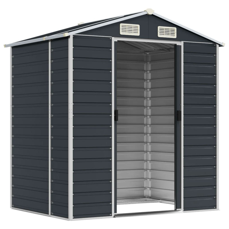 Garden Shed Anthracite 191x130x198 cm Galvanised Steel