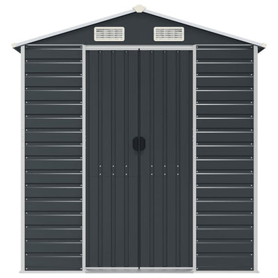 Garden Shed Anthracite 191x130x198 cm Galvanised Steel