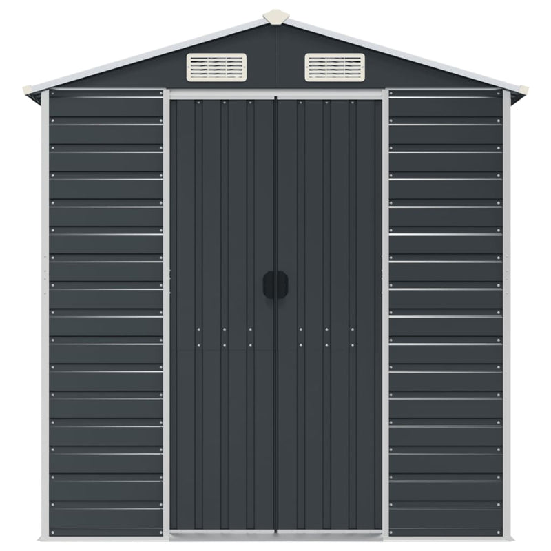 Garden Shed Anthracite 191x130x198 cm Galvanised Steel