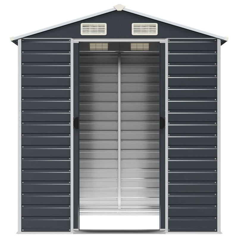 Garden Shed Anthracite 191x130x198 cm Galvanised Steel