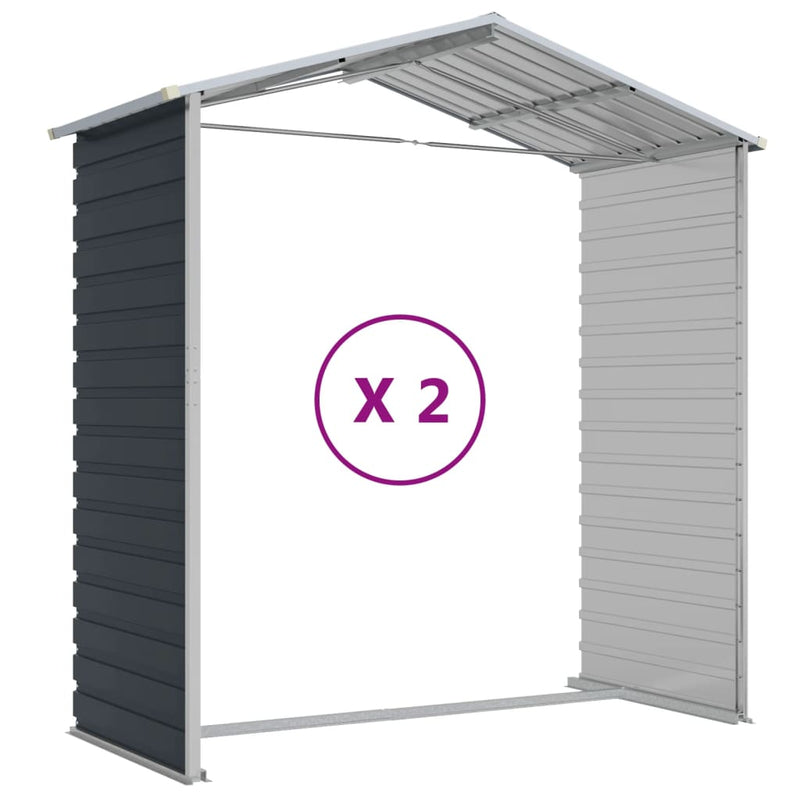 Garden Shed Anthracite 191x215x198 cm Galvanised Steel