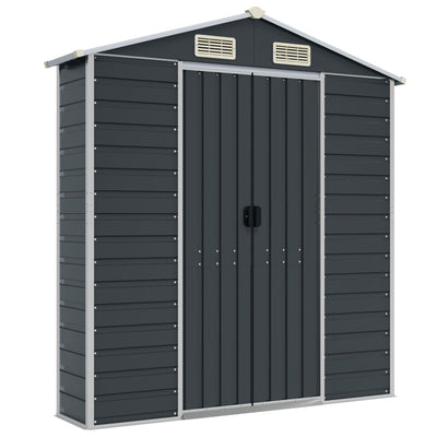 Garden Shed Anthracite 191x300x198 cm Galvanised Steel