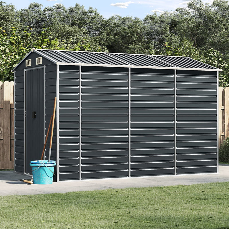 Garden Shed Anthracite 191x300x198 cm Galvanised Steel