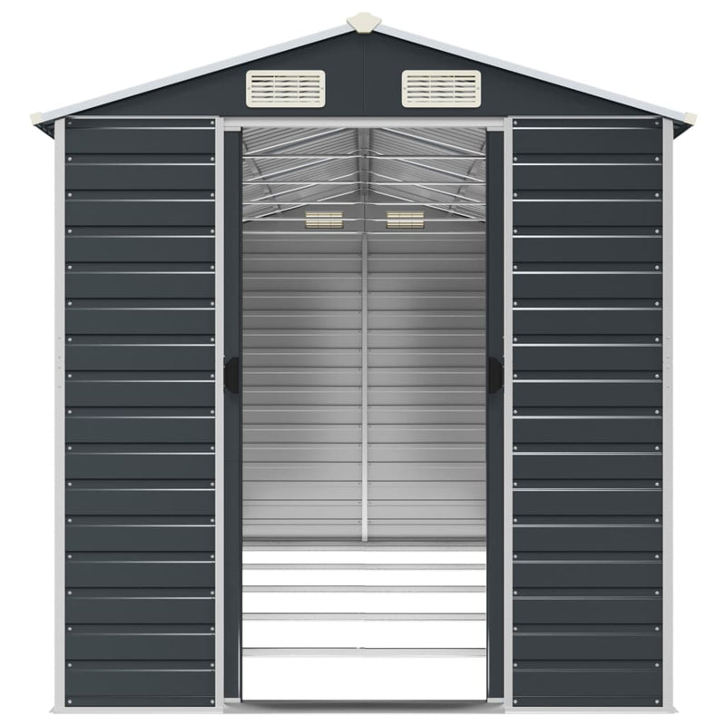 Garden Shed Anthracite 191x470x198 cm Galvanised Steel