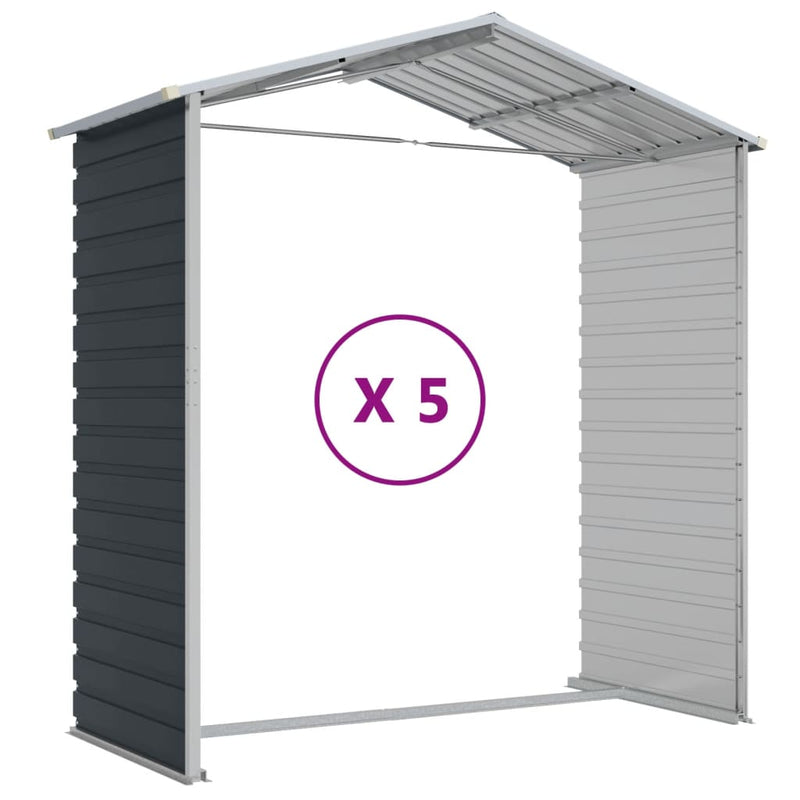 Garden Shed Anthracite 191x470x198 cm Galvanised Steel