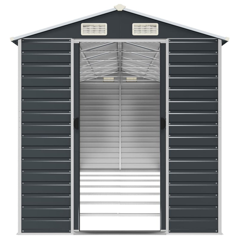 Garden Shed Anthracite 191x640x198 cm Galvanised Steel