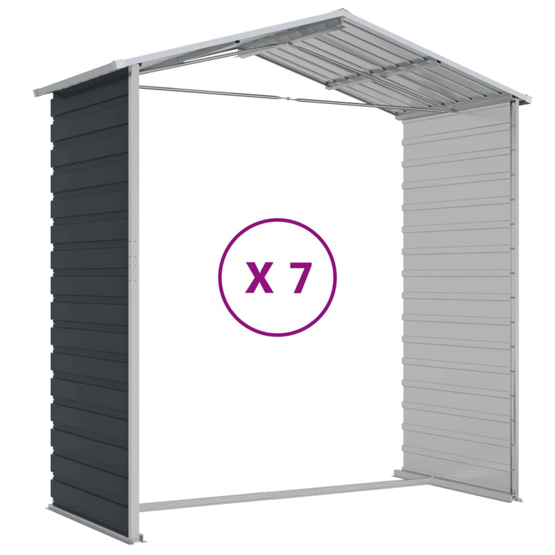 Garden Shed Anthracite 191x640x198 cm Galvanised Steel