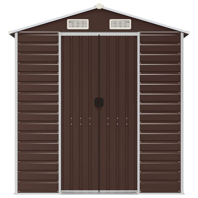 Garden Shed Brown 191x470x198 cm Galvanised Steel