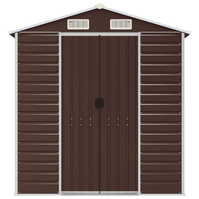 Garden Shed Brown 191x470x198 cm Galvanised Steel