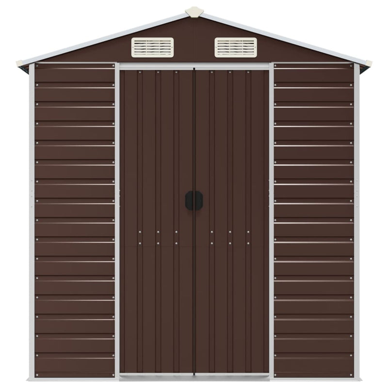 Garden Shed Brown 191x725x198 cm Galvanised Steel