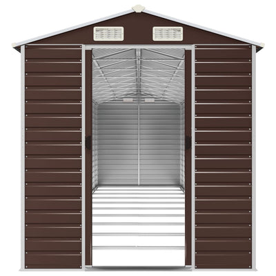 Garden Shed Brown 191x895x198 cm Galvanised Steel