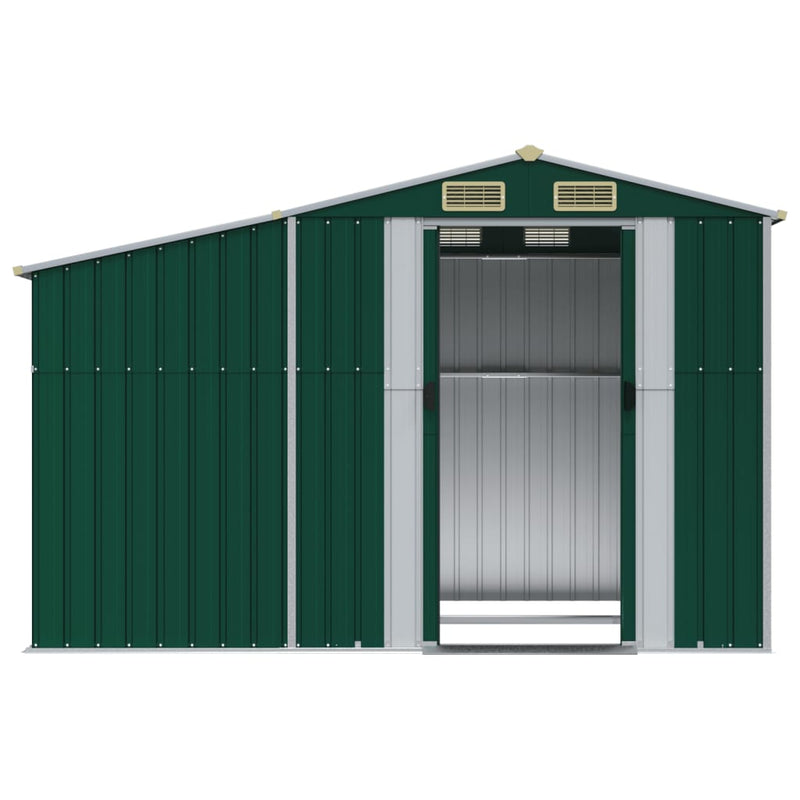 Garden Shed Green 277x192.5x179 cm Galvanised Steel