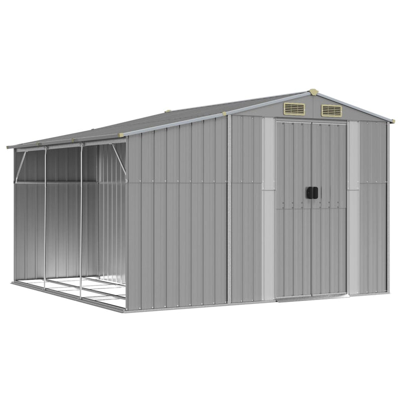 Garden Shed Grey 277x279x179 cm Galvanised Steel