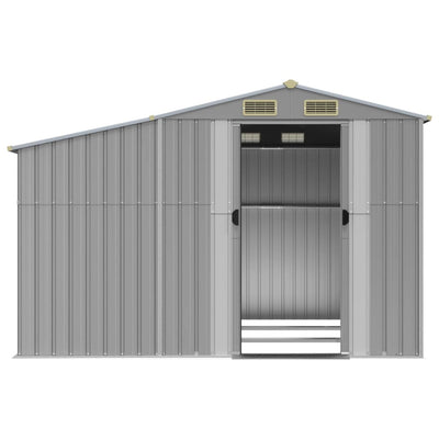 Garden Shed Grey 277x279x179 cm Galvanised Steel