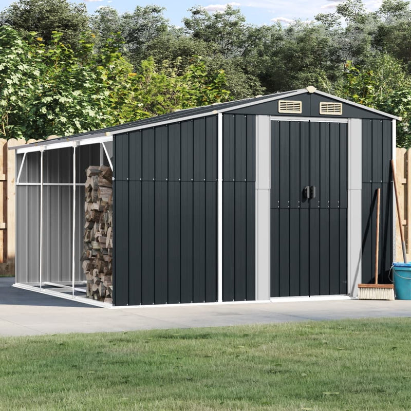 Garden Shed Anthracite 277x279x179 cm Galvanised Steel