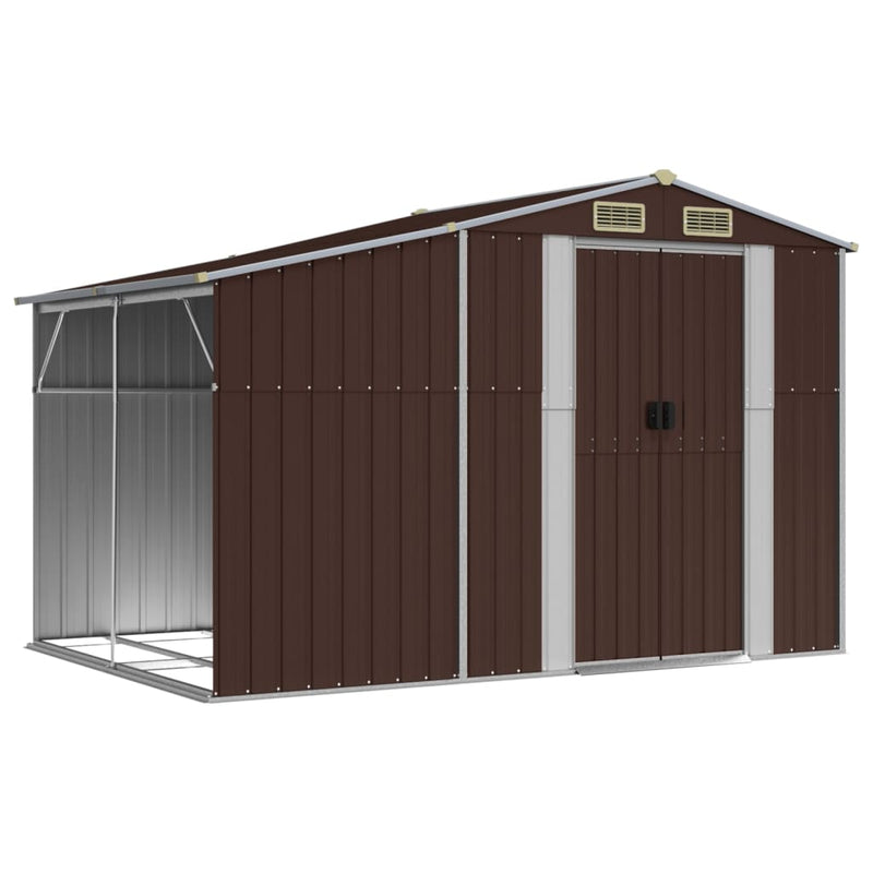 Garden Shed Brown 277x192.5x179 cm Galvanised Steel