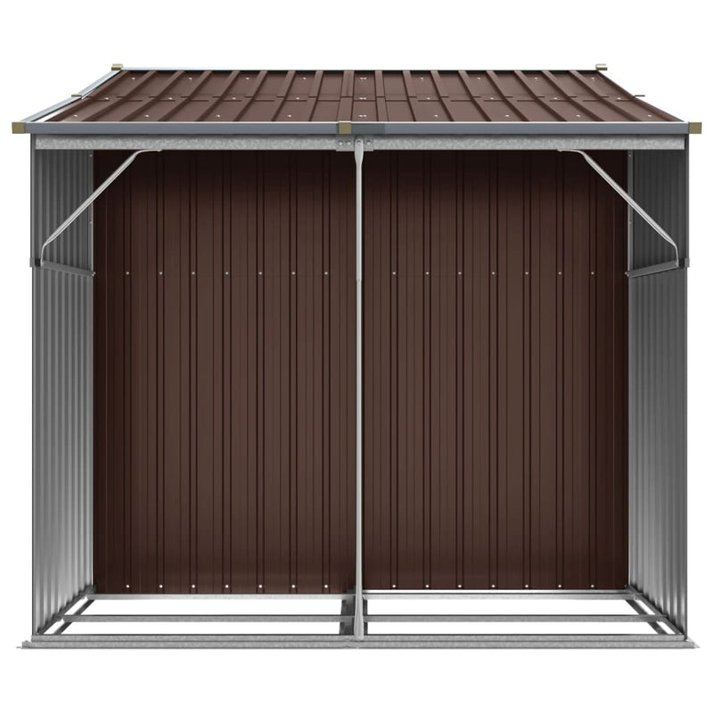 Garden Shed Brown 277x192.5x179 cm Galvanised Steel