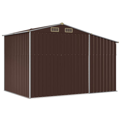 Garden Shed Brown 277x192.5x179 cm Galvanised Steel