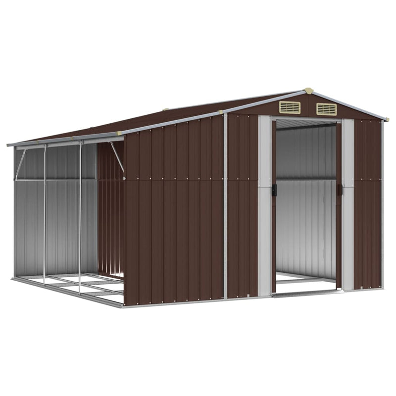 Garden Shed Brown 277x279x179 cm Galvanised Steel