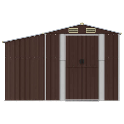 Garden Shed Brown 277x279x179 cm Galvanised Steel