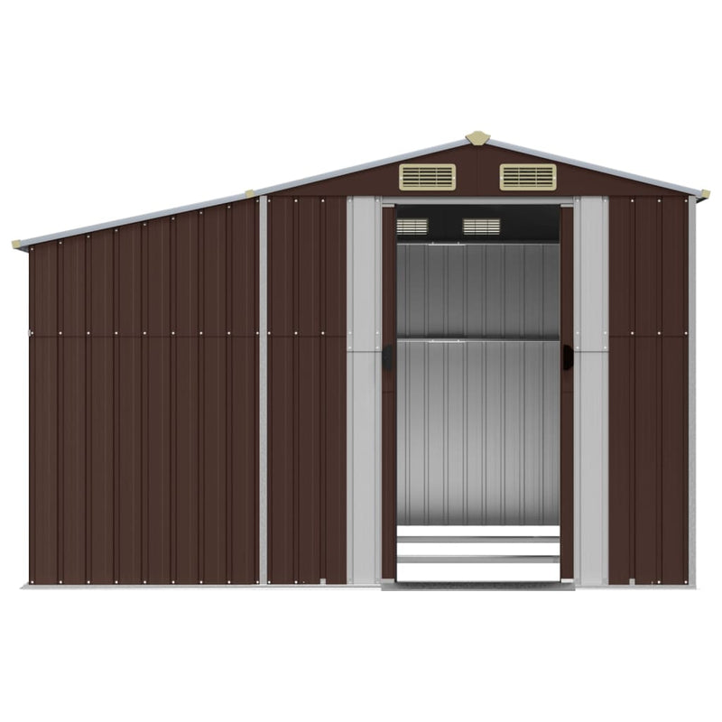 Garden Shed Brown 277x279x179 cm Galvanised Steel