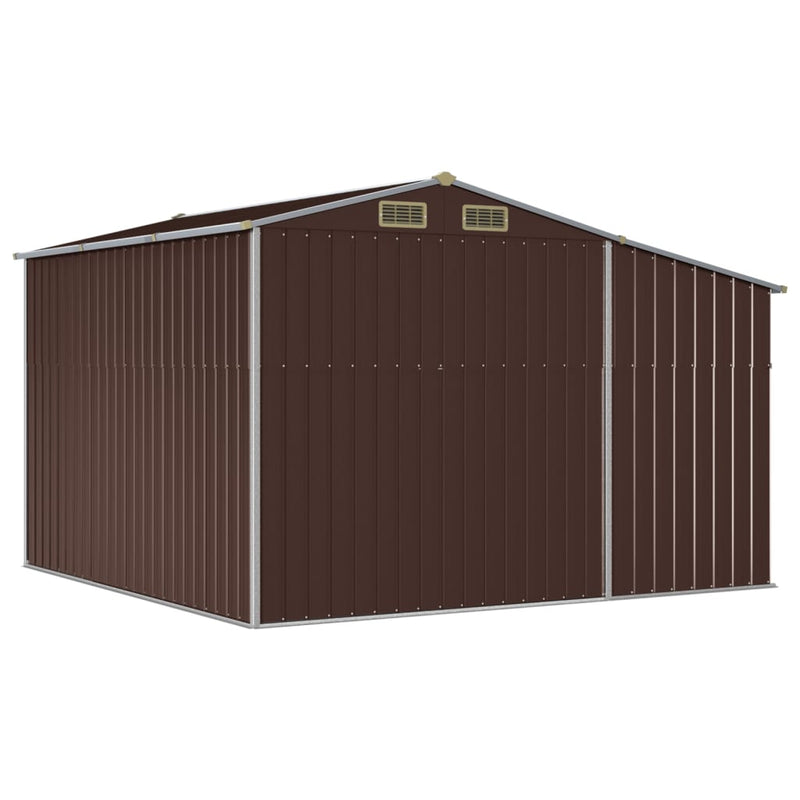 Garden Shed Brown 277x279x179 cm Galvanised Steel