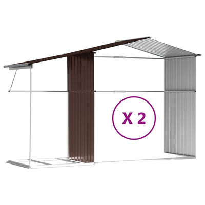 Garden Shed Brown 277x279x179 cm Galvanised Steel