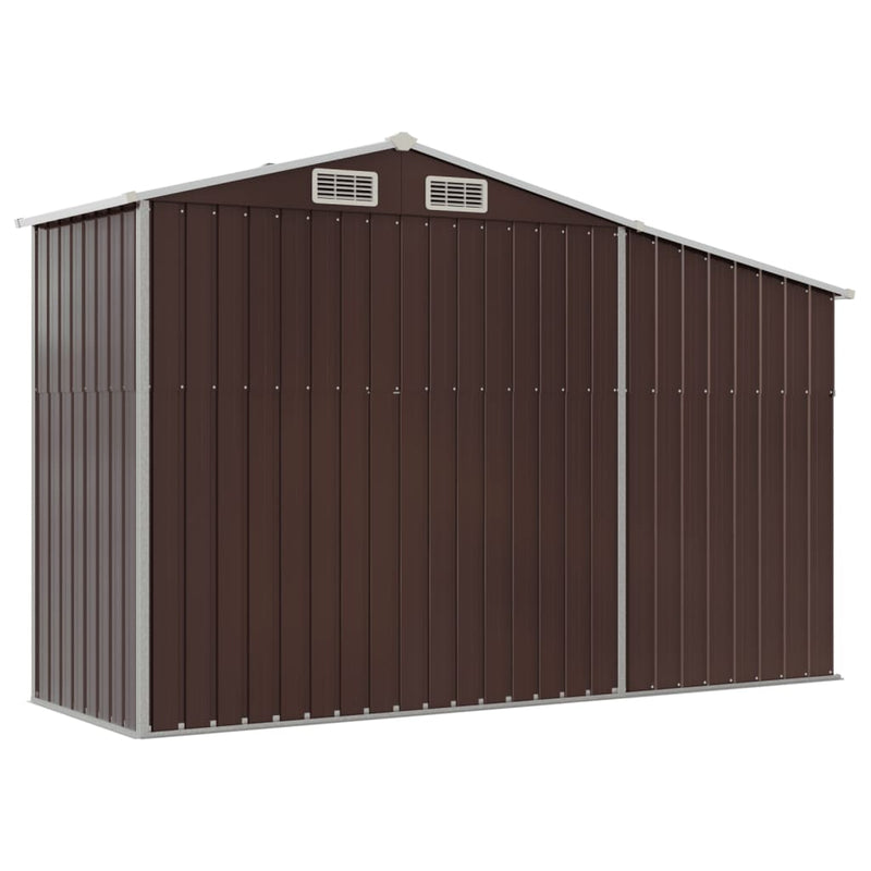 Garden Shed Brown 277x93x179 cm Galvanised Steel