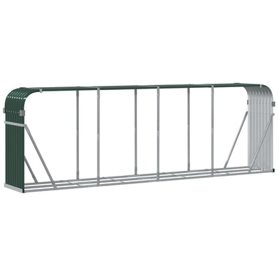 Log Holder Green 300x45x100 cm Galvanised Steel