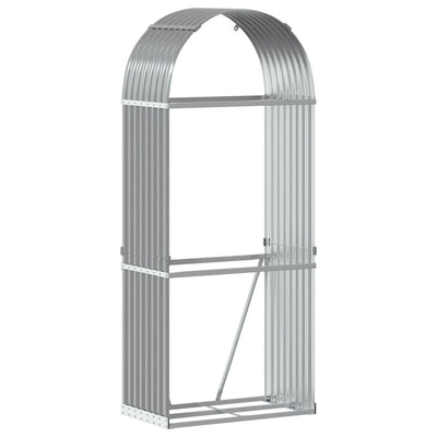 Log Holder Light Grey 80x45x190 cm Galvanised Steel