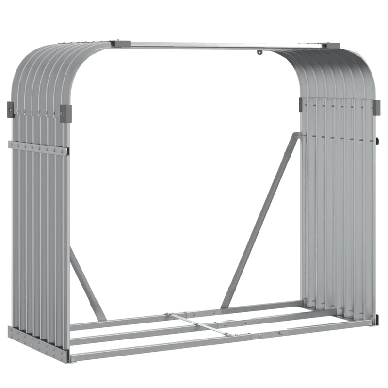 Log Holder Light Grey 120x45x100 cm Galvanised Steel