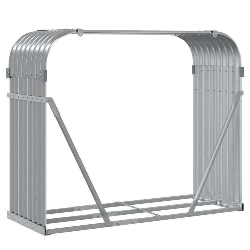 Log Holder Light Grey 120x45x100 cm Galvanised Steel