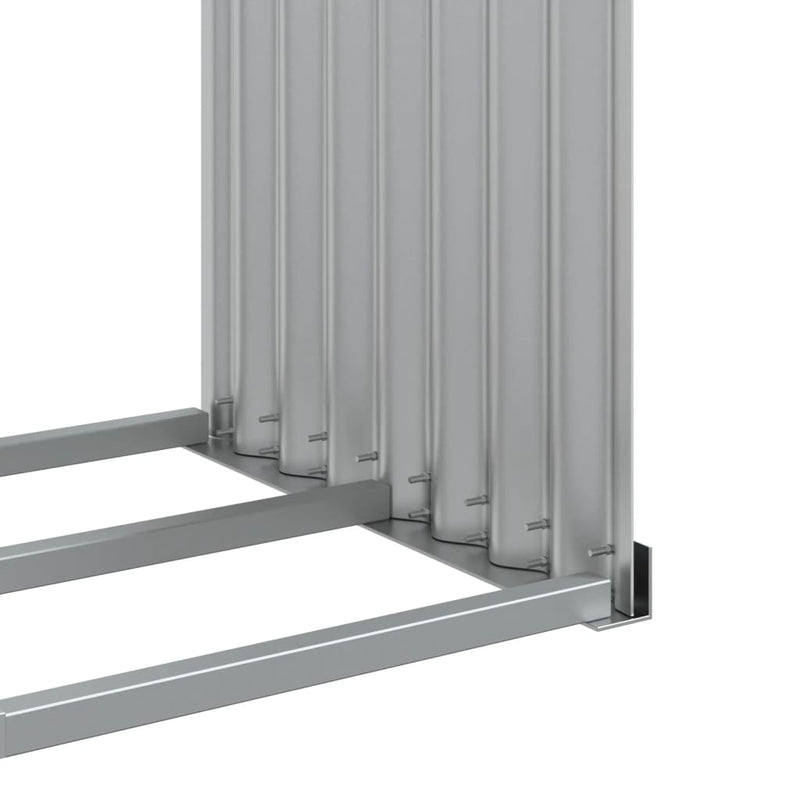 Log Holder Light Grey 120x45x100 cm Galvanised Steel