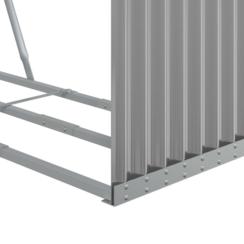 Log Holder Light Grey 120x45x100 cm Galvanised Steel